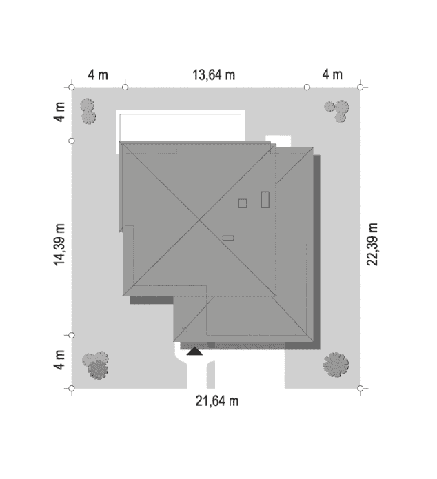 Rzut projektu Szmaragd 5 wariant B - sytuacja