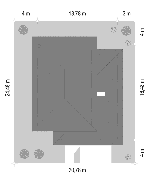 Rzut projektu Szmaragd 5 wariant C - sytuacja