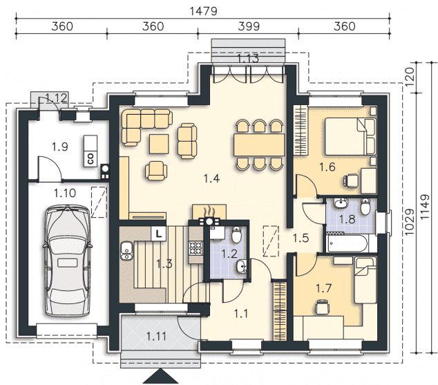 Rzut projektu Frankfurt IV (LMB25c) - Strych