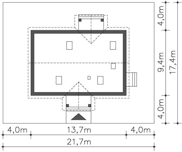 Rzut projektu Haga (LMB47) - Usytuowanie na działce