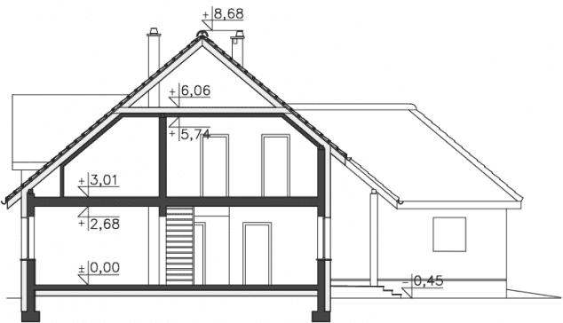 Rzut projektu Dorset (DCP199) - Przekrój