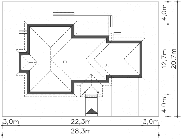 Rzut projektu Somerset (DCB57) - Usytuowanie na działce