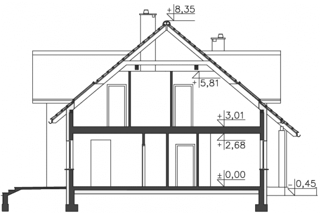 Rzut projektu Gandawa (LMP243) - Przekrój