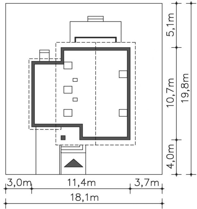 Rzut projektu Malmo II (LMP236a) - Usytuowanie na działce