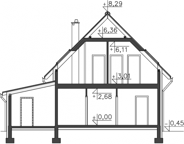 Rzut projektu Malmo II (LMP236a) - Przekrój