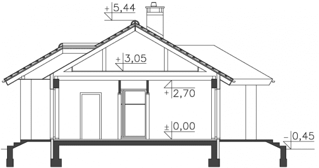 Rzut projektu Corte (LMB62) - Przekrój