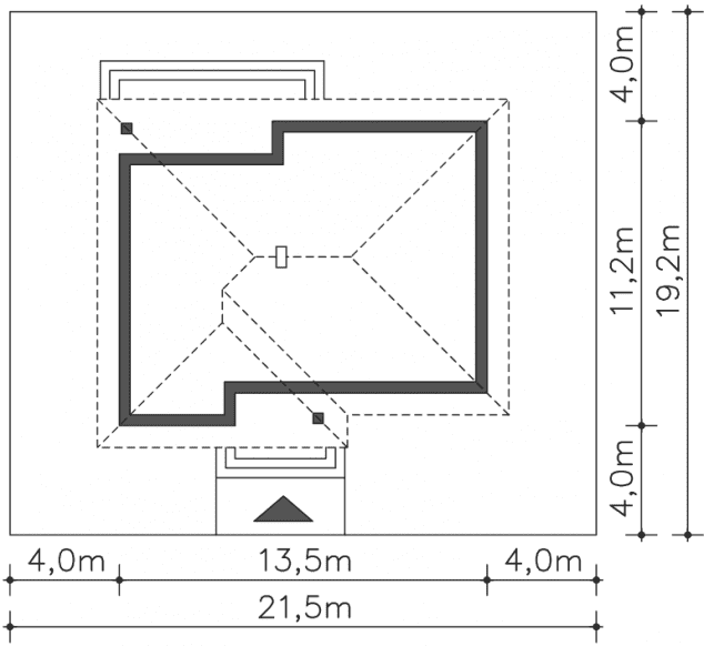 Rzut projektu Saga II (LMB69a) - Usytuowanie na działce