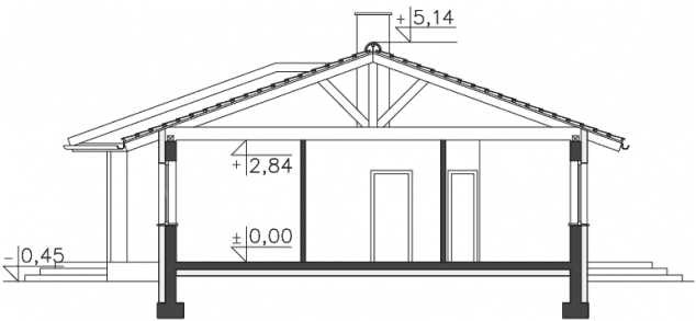 Rzut projektu Saga II (LMB69a) - Przekrój