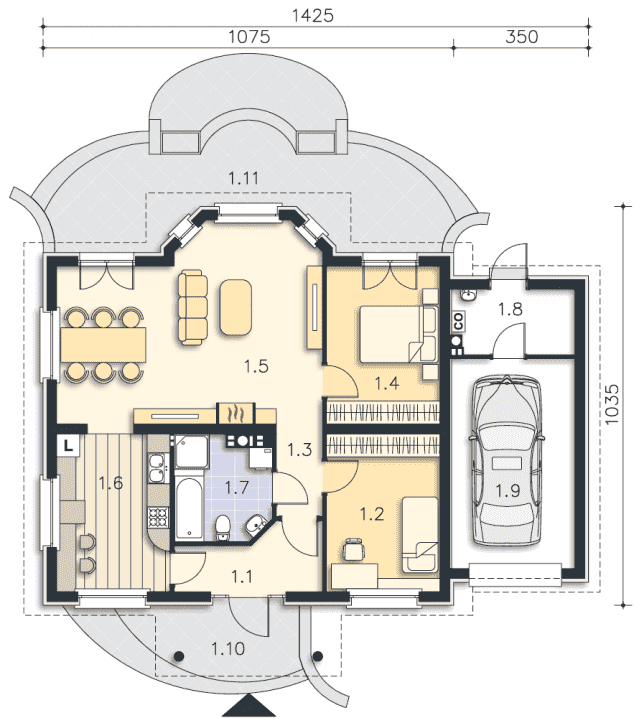 Rzut projektu Sofia V (LMB41d) - Strych