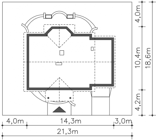 Rzut projektu Sofia V (LMB41d) - Usytuowanie na działce