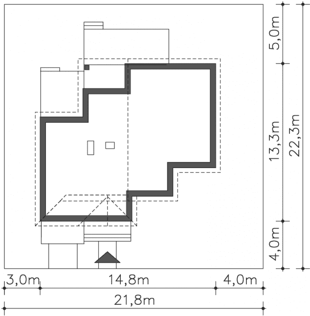 Rzut projektu Lagos II (LMP117a) - Usytuowanie na działce