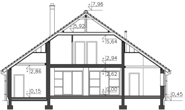 Rzut projektu Lagos II (LMP117a) - Przekrój