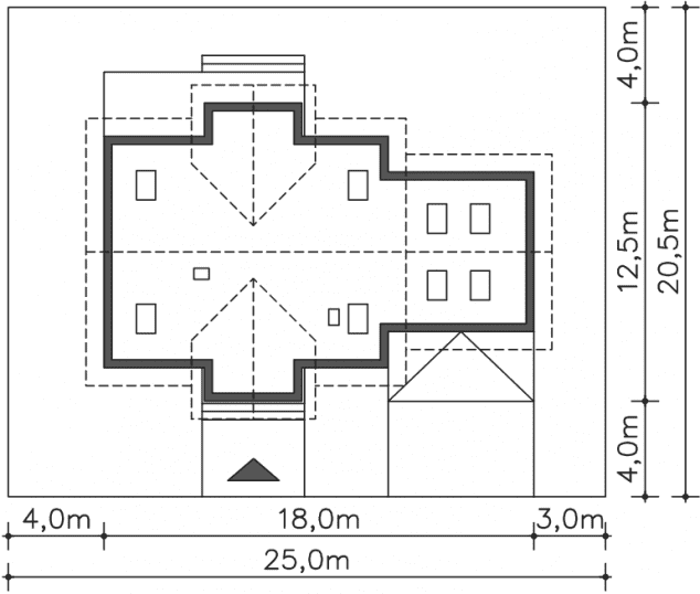 Rzut projektu Toronto III (LMP232B) - Usytuowanie na działce