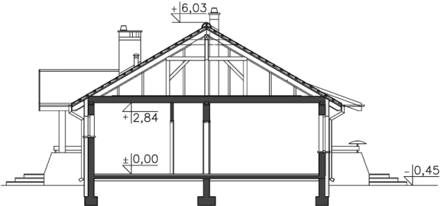 Rzut projektu Rawenna II (LMB74A) - Przekrój
