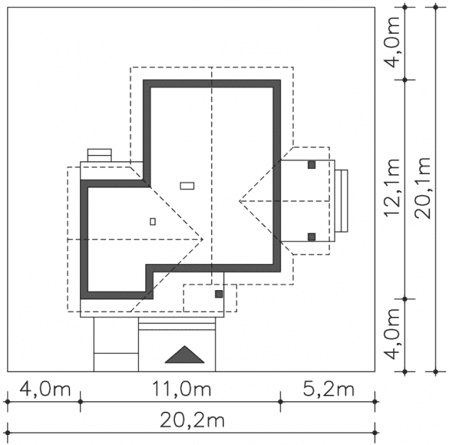 Rzut projektu Olivet (LMB76) - Usytuowanie na działce