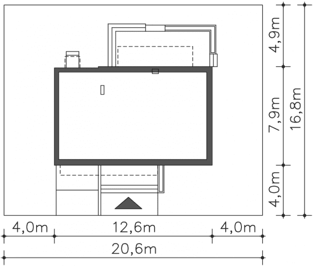 Rzut projektu Edynburg II (DCP291a) - Usytuowanie na działce