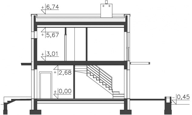 Rzut projektu Edynburg II (DCP291a) - Przekrój