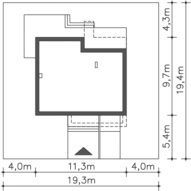 Rzut projektu Chester (DCP293) - Usytuowanie na działce