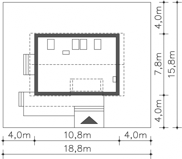 Rzut projektu Hawr (LMP288) - Usytuowanie na działce