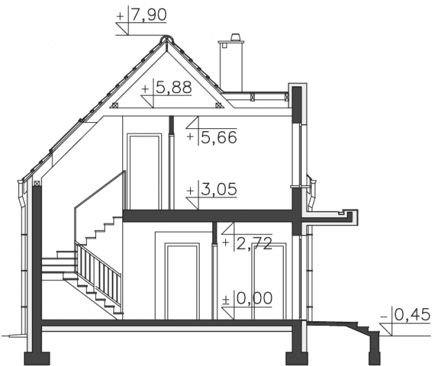 Rzut projektu Hawr (LMP288) - Przekrój