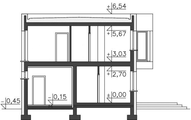 Rzut projektu Aarhus (DCP287) - Przekrój