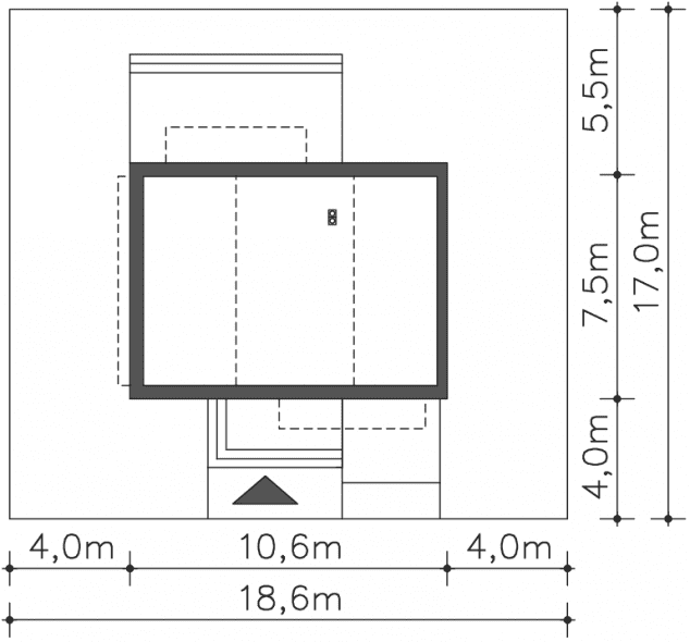 Rzut projektu Rugby (DCP290) - Usytuowanie na działce