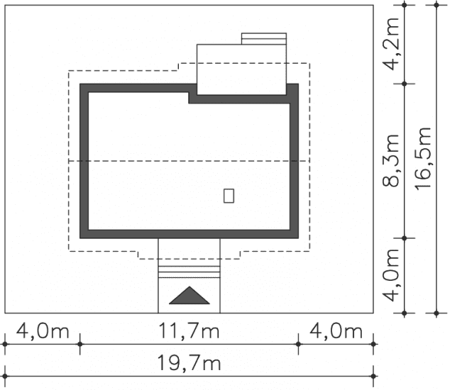 Rzut projektu Royan (DCB89) - Usytuowanie na działce