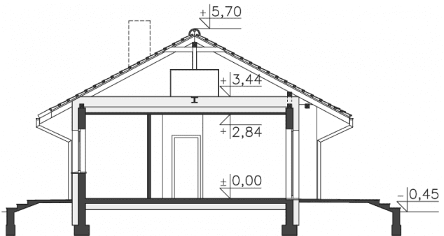 Rzut projektu Royan (DCB89) - Przekrój