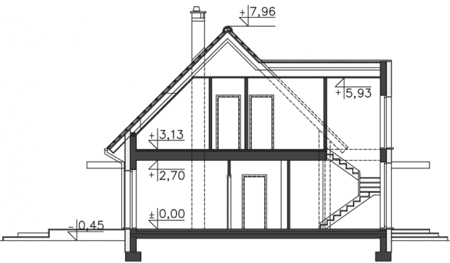 Rzut projektu Osborne (DCP307) - Przekrój