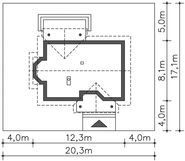 Rzut projektu Bolton (LMB98) - Usytuowanie na działce