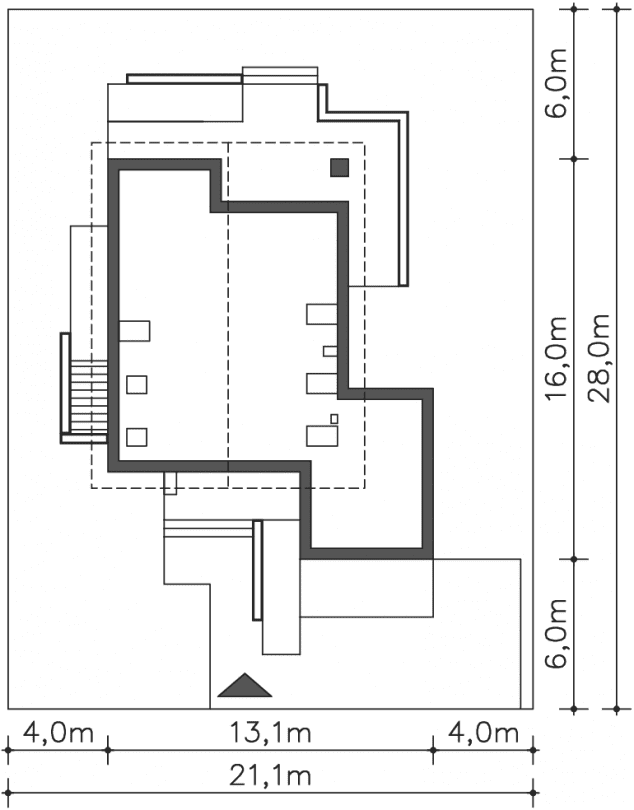 Rzut projektu Garda (DCP310) - Usytuowanie na działce