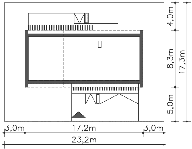 Rzut projektu Temerin (DCP313) - Usytuowanie na działce