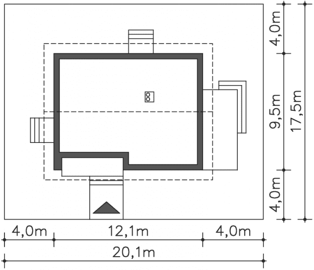 Rzut projektu Tivoli (LMP305) - Usytuowanie na działce