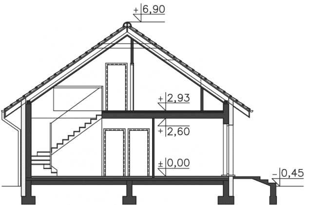 Rzut projektu Tivoli (LMP305) - Przekrój