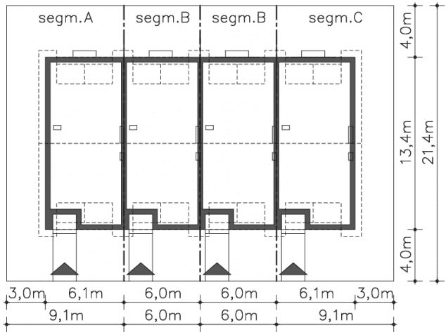 Rzut projektu Edmonton (DCS15) - Usytuowanie na działce