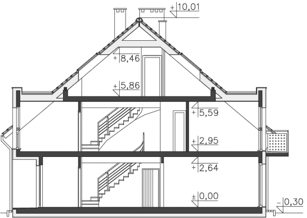 Rzut projektu Edmonton (DCS15) - Przekrój