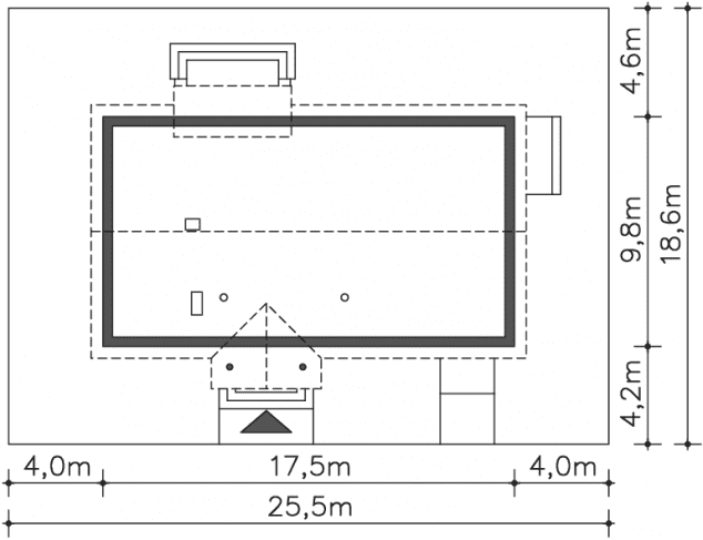 Rzut projektu Rawenna III (LMB74b) - Usytuowanie na działce