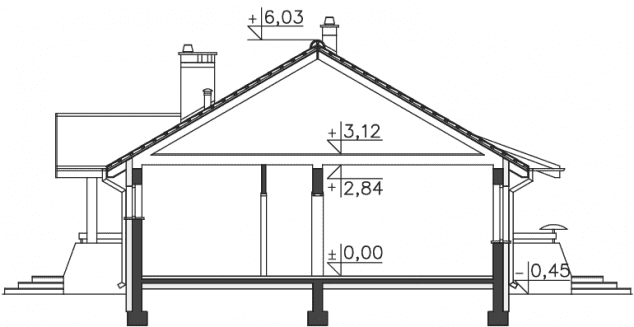Rzut projektu Rawenna III (LMB74b) - Przekrój