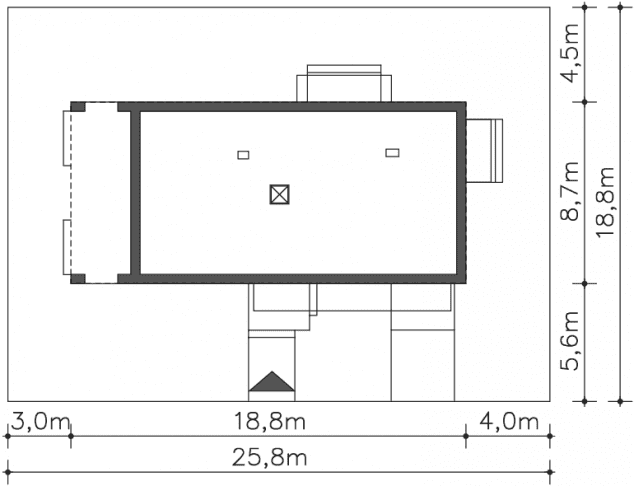 Rzut projektu Lancaster II (DCB104a) - Usytuowanie na działce