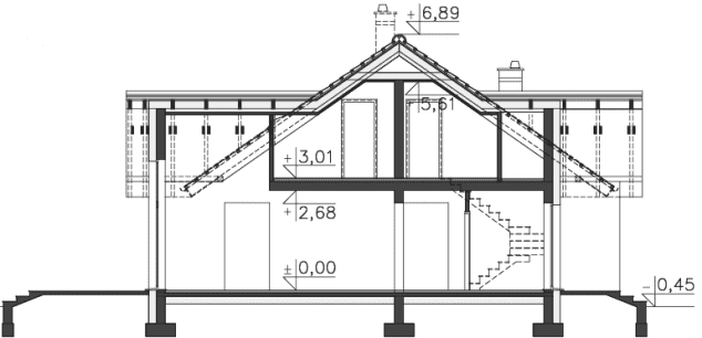 Rzut projektu Tampa (DCP317) - Przekrój