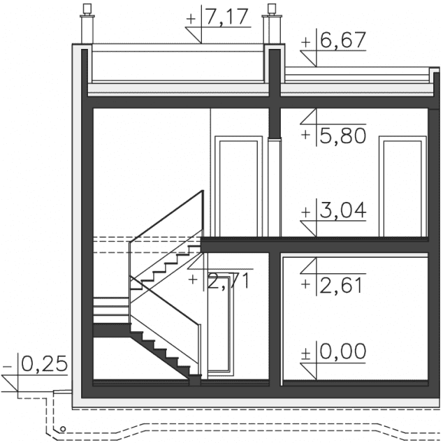 Rzut projektu Springfield (DCS18) - Przekrój