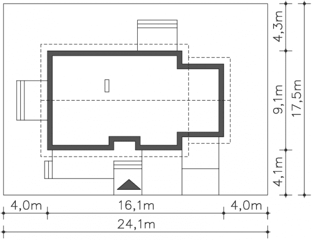 Rzut projektu Olbia (LMB105) - Usytuowanie na działce
