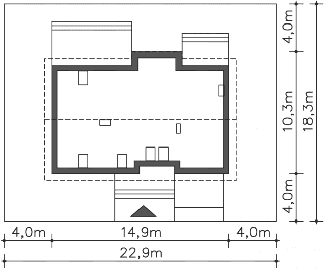Rzut projektu Oxford (LMP319) - Usytuowanie na działce