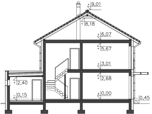 Rzut projektu Insbruck (LMP320) - Przekrój