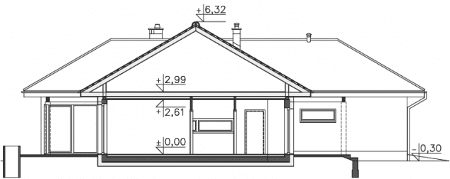 Rzut projektu Houston II (DCB107a) - Przekrój