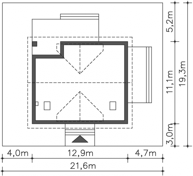 Rzut projektu Rodez (DCP328) - Usytuowanie na działce