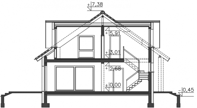 Rzut projektu Rodez (DCP328) - Przekrój