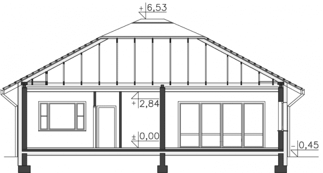 Rzut projektu Lucia III (DCB88b) - Przekrój