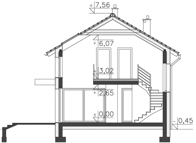 Rzut projektu Bergamo (DCP343) - Przekrój