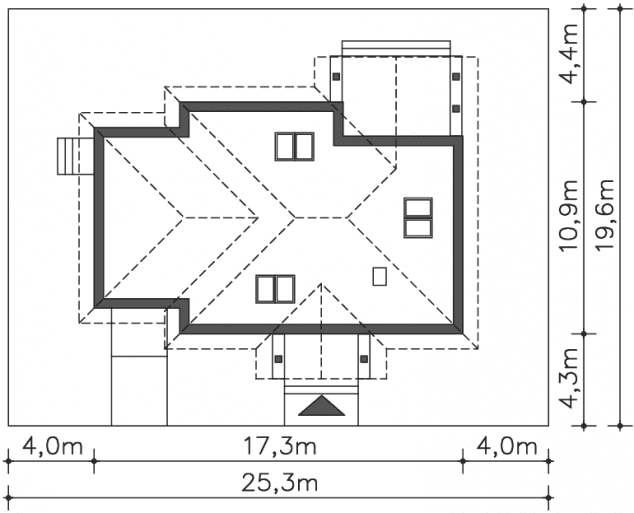 Rzut projektu Lucia VI (DCB88e) - Usytuowanie na działce
